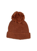 Pom pom soft knit hat - cocoa