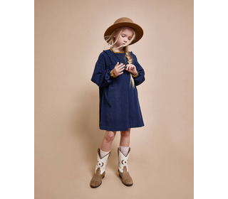 Soft velour dress - navy - Búho