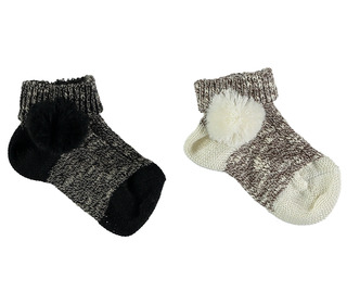 Tweed baby socks noir│Buho