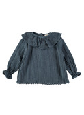 Julieta cotton gauze blouse Ocean blue │Buho