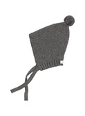 NB knit pom pom hat - dark grey