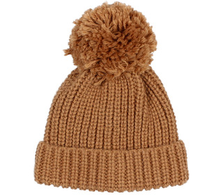 Pom pom soft knit hat - toffee - Búho