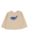 BB whale t-shirt - biscuit
