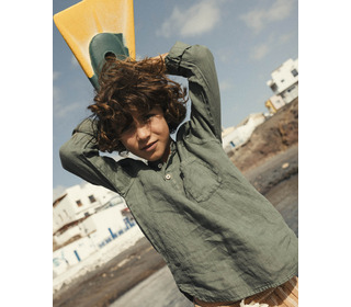 Linen kurta shirt - khaki - Búho