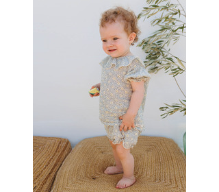 BB flower dots blouse - sand│buho