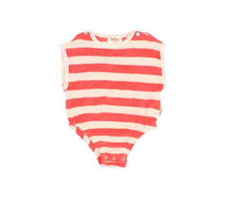 BB Terry stripes romper - coral - Búho