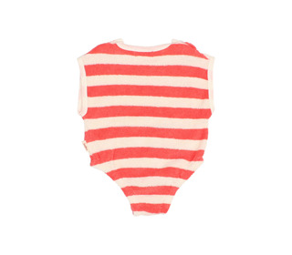 BB Terry stripes romper - coral - Búho