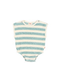 BB Terry stripes romper - green moss