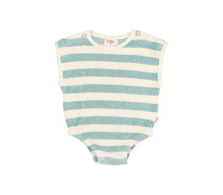 BB Terry stripes romper - green moss - Búho