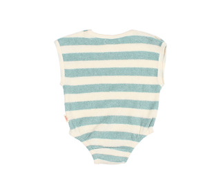 BB Terry stripes romper - green moss - Búho