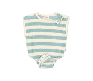 BB Terry stripes romper - green moss - Búho