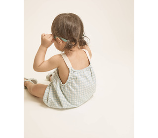 BB Gingham romper - aqua - Búho