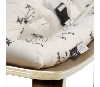 Baby Rocker LEVO in Walnut with Rose in April Fawn Cushion - Charlie Crane