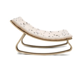 Baby Rocker LEVO in Walnut with Rose in April Fawn Cushion - Charlie Crane