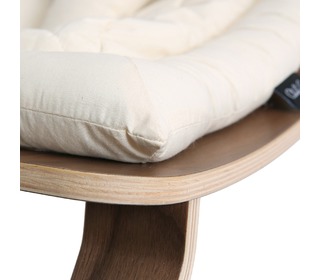 Baby Rocker LEVO in Walnut with Organic White cushion - Charlie Crane