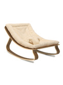 Baby Rocker LEVO in Walnut with Fur Milk cushion