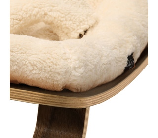 Baby Rocker LEVO in Walnut with Fur Milk cushion - Charlie Crane