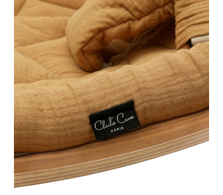 Baby Rocker LEVO in Walnut with Camel cushion - Charlie Crane