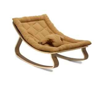 Baby Rocker LEVO in Walnut with Camel cushion - Charlie Crane