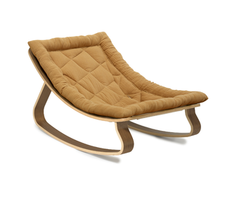 Baby Rocker LEVO in Walnut with Camel cushion - Charlie Crane