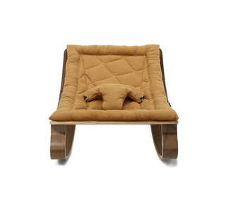 Baby Rocker LEVO in Walnut with Camel cushion - Charlie Crane