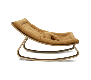 Baby Rocker LEVO in Walnut with Camel cushion - Charlie Crane