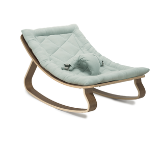 Baby Rocker LEVO in Walnut with Farrow cushion - Charlie Crane