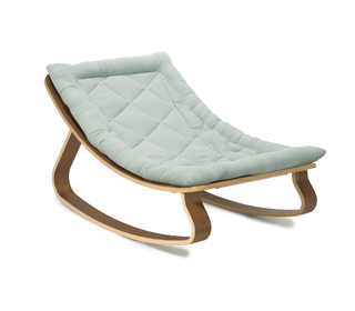 Baby Rocker LEVO in Walnut with Farrow cushion - Charlie Crane