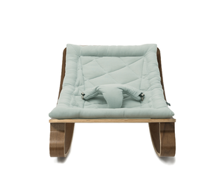 Baby Rocker LEVO in Walnut with Farrow cushion - Charlie Crane