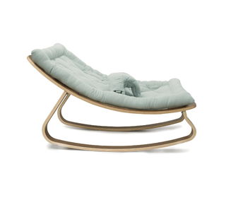 Baby Rocker LEVO in Walnut with Farrow cushion - Charlie Crane