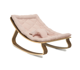 Baby Rocker LEVO in Walnut with Nude cushion - Charlie Crane