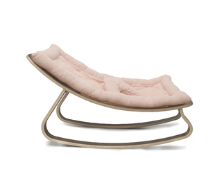 Baby Rocker LEVO in Walnut with Nude cushion - Charlie Crane