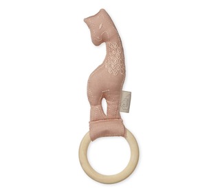 Giraffe rattle - GOTS - blush - Camcam