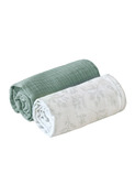 Set of 2 DOLI baby muslin clothes - Pearl Blossom / Lichen