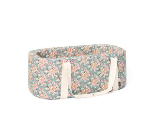 KUKO Moses Basket - Louise Misha blue cream flowers - Charlie Crane