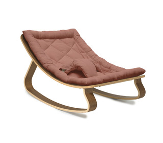 Baby Rocker LEVO in Walnut with Bois de Rose cushion - Charlie Crane