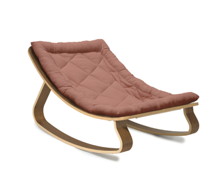 Baby Rocker LEVO in Walnut with Bois de Rose cushion - Charlie Crane