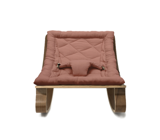 Baby Rocker LEVO in Walnut with Bois de Rose cushion - Charlie Crane