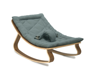 Baby Rocker LEVO in Walnut with Orage cushion - Charlie Crane