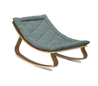 Baby Rocker LEVO in Walnut with Storm cushion - Charlie Crane
