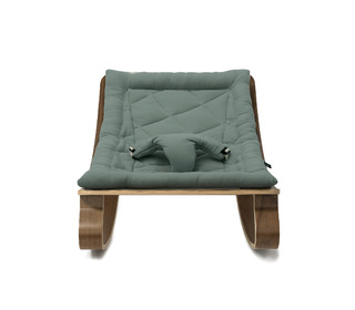 Baby Rocker LEVO in Walnut with Orage cushion - Charlie Crane