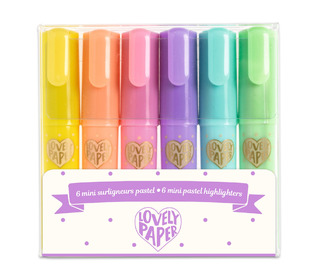 6 mini pastel highlighters - Djeco
