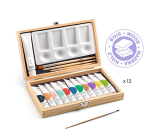 Color boxes - 12 gouaches - artist's box - Djeco