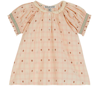 Robe - carreaux fleurs rose - Emile et Ida