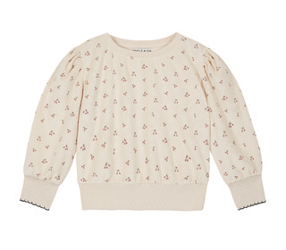 Sweatshirt - ecru griotte violet - Emile et Ida