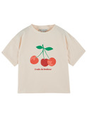 T-shirt imprime place fruit - crème