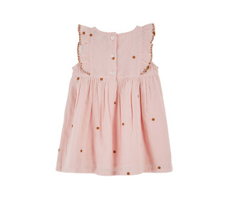 Robe brodé - fleurs rose macaron - Emile et Ida