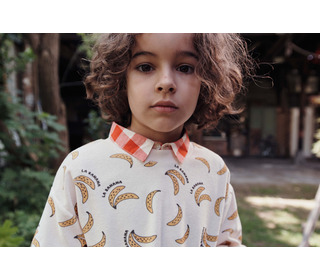 Sweat eponge imprime - banane crème - Emile et Ida