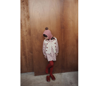 Robe ample rose à fleurs rouges - aster - Emile et Ida