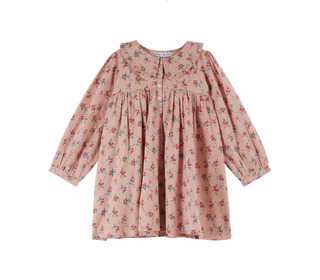 Robe ample rose à fleurs rouges - aster - Emile et Ida